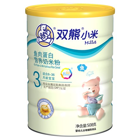 双熊小米鱼肉蛋白营养奶米粉
