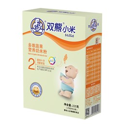 双熊小米多维蔬果营养奶米粉盒装225克